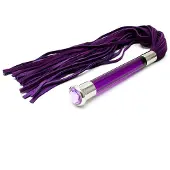 Rimba - Suede Flogger with glass handle and crystal