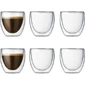 Bodum Pavina dubbelwandig glas - 8 cl - 6 stuks