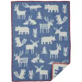 Klippan Yllefabrik Forest kinderplaid blauw