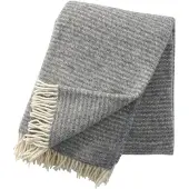 Klippan Yllefabrik Ralph wollen plaid lichtgrijs