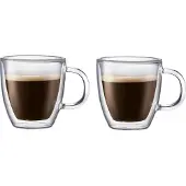Bodum Bistro dubbelwandige glazen met oor - 0,15 liter - set van 2