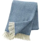 Klippan Yllefabrik Pulse wollen plaid china blue (blauw)