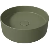 Salenzi Hide Circle opbouw wastafel waskom mat legergroen 40x12cm