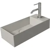 Salenzi Fontein Spy 45x20 cm Mat Grijs Kraangat Rechts (inclusief bijpassende waste)