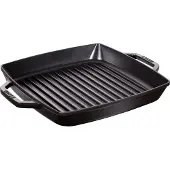 Staub Grillpan met 2 handgrepen - vierkant - 23x23cm - zwart