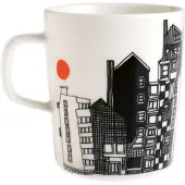 Marimekko Siirtolapuutarha mok 2,5 dl. zwart-oranje