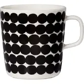 Marimekko Räsymatto mok 4 dl zwart-wit