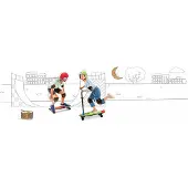 Chillafish Skateboard en Step 2-in-1 - Kinderstep omvormbaar naar Skateboard - Zwart - Jongens en meisjes 3 jaar en ouder - Verstelbaar stuur - Model Skatieskootie 2