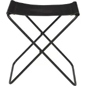 Broste Copenhagen Nola klapkruk leer Zwart -45 cm.