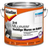 Alabastine muurverf 2in1 vochtige muren en kelders wit mat 2,5 liter