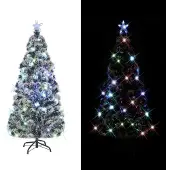 vidaXL Kerstboom met LED en standaard 210 cm glasvezel