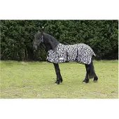 Waldhausen Vliegendeken - Zebra - Paardendeken - 195 cm - Zwart / Wit - 145 cm