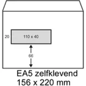 Raadhuis dienstenvelop - 156x220mm - EA5 - venster links - gegomd - wit - 500 stuks - RD-202040