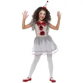 Smiffys Vintage clown horror jurkje (rood en grijs, S 4/6 jaar)