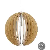 Eglo Cossano - Hanglamp - 1 Lichts - Ø500mm. - Nikkel-Mat - Ahorn