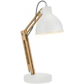 Licht-Erlebnisse Bureaulamp Skansen, hout licht, Woon-/ Eetkamer, Hout, Industrieel design, tafellamp