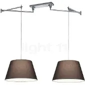 HELESTRA Hanglamp Certo, dimbaar, alu / grijs / zink, Woon-/ Eetkamer, Textiel / Stof / Zijde, Modern, Hanglamp