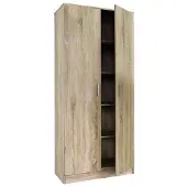 Rousseau Opbergkast Ray 80cm met 2 deuren en 4 legplanken - sonoma eik