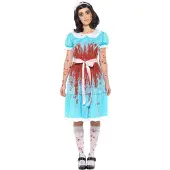Smiffys Bloederig zombie killer jurkje Heidi in blauw