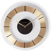 Nextime - Stille Wandklok - 31 cm - Glas - Goud - 'Retro'