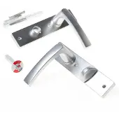 Nemef 3251 WC Rs Beslag kortschild rechthoekig | Blok kruk-kruk | beslagset | geveerd | krukstift 8mm | F1 aluminium | WC72 | draairichting rechts - 9325122721