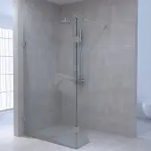 Brauer Void inloopdouche helder glas 90x200 met 40 zijwand incl. glascoating PVD RVS-kleurig geborsteld