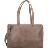 Plevier 1-Vaks Dames Schoudertas 15.6" Volnerf Rundleder Taupe