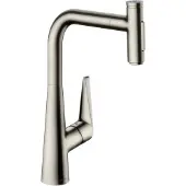 Hansgrohe Keukenmengkraan Select DN 15 met sBox, uittrekbare douche, roestvrijstalen look. 300 Select 2jet sBox, uittrekbare douche
