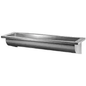 Delabie wasbak Canal, lengte 1400 mm, zonder overloop, afvoer rechts, materiaal: roestvast staal 1.4301