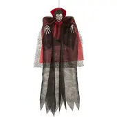 Carnival Toys hangdecoratie vampier 30 cm katoen rood/zwart