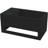 Best design Fontein mona-black 33x18x16 cm incl. Handdoekhouder links solid surface mat zwart