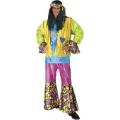 Widmann Carnavalskleding: Hippie kostuum man 4-delig Flow - Maat M