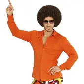 E-Carnavalskleding.nl Jaren 70 disco hemd Groovy oranje