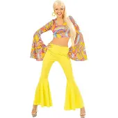 Widmann Hippie Kostuum | Funky Lady Seventies Ms Belly Kostuum Vrouw | Large | Carnaval kostuum | Verkleedkleding
