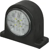 Carpoint LED Breedtelicht - Rechts - Rood/Wit- 10-30 Volt - 8 heldere LEDS – Rubberen behuizing - LED lamp Ø 50mm – Kabellengte 20cm - Afmeting voet 67x84 mm