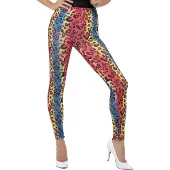 Smiffy 80's Legging neon luipaard print
