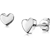 Zinzi zilveren oorknoppen glad hart 6mm ZIO1378