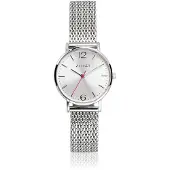 Zinzi Lady horloge zilvergekleurde wijzerplaat en kast stalen mesh band 28mm extra dun ZIW602M