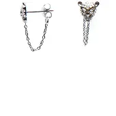 Karma Oorbellen Chain Leopard Zilver