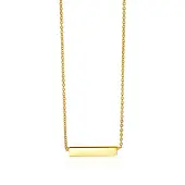 Zinzi Gold 14 karaat gouden collier plaatje glad 42cm ZGC176