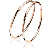 Zinzi zilveren oorringen rosé verguld 35 x 2mm glad ZIO435R