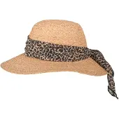 Hatland Ocillia - Raffia zonnehoed - Luipaard - Assorti - One size