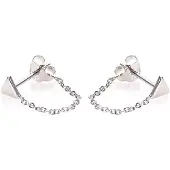 Karma Oorbellen Chain Triangle Zilver