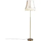 QAZQA Vloerlamp brons met Granny kap crème 45 cm verstelbaar - Parte