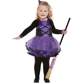 Vegaoo - Toddler Pretty Star Witch Kinder Kostuum - Kids tm 2 jaar - Paars