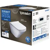 Duravit DuraStyle - Wandcloset met SoftClose wc bril, Rimless, met WonderGliss, alpine wit 45510900A11