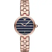 Emporio Armani AR11220 Roségoud Staal 316 L Analoog Kwartshorloge Dameshorloge