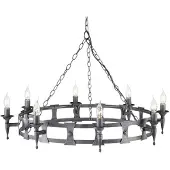 Elstead Lighting LED Kroonluchter | 8X E14 Max 60W | Dimbaar | Black/Silver Patina