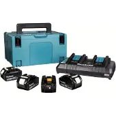 Makita 18V energiepakket 4 5Ah BL1850B batterijen + DC18RD lader in MAKPAC doos - - 197626-8