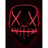 Vegaoo - Rood lichtgevend led masker voor volwassenen